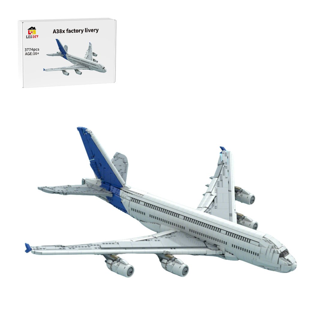 MOC - 231269 Airbus A380 factory livery Klemmbausteine - LesDiy - Klemmbausteine