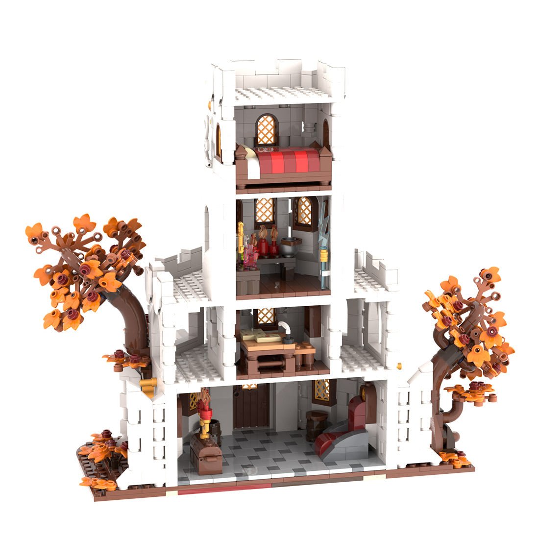 MOC-233345 White Wizard's tower Klemmbausteine-LesDiy-Klemmbausteine