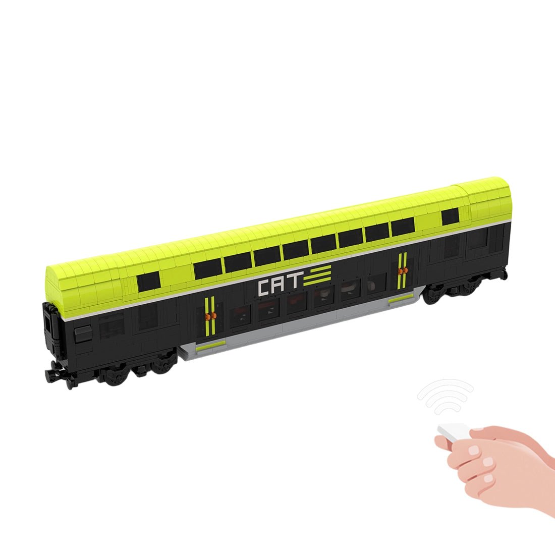 MOC-235961 City Airport Train (CAT) train passenger car - motorized Klemmbausteine-LesDiy-Klemmbausteine