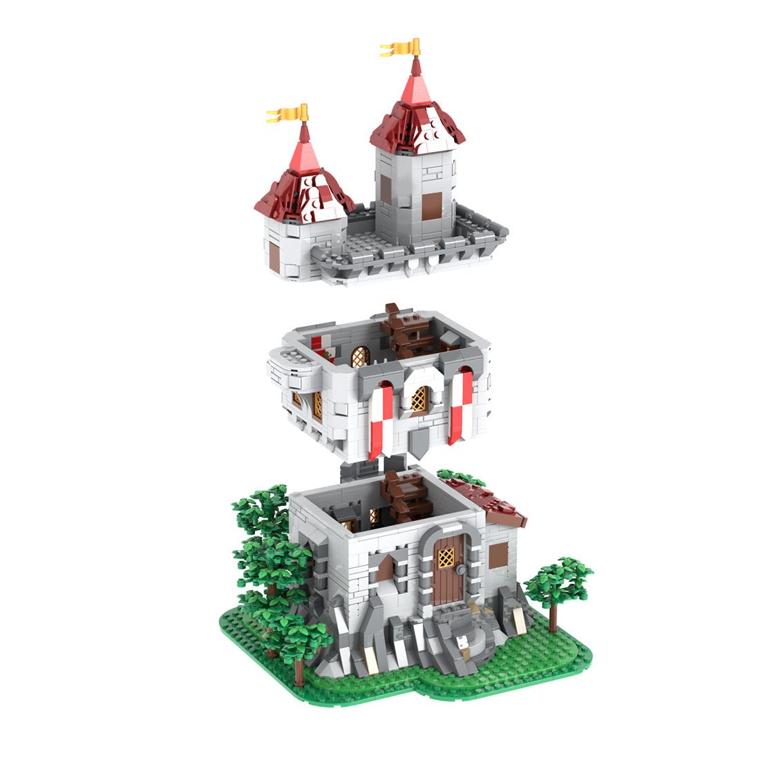 MOC-238413 Lion Knights' Outpost Klemmbausteine-LesDiy-Klemmbausteine