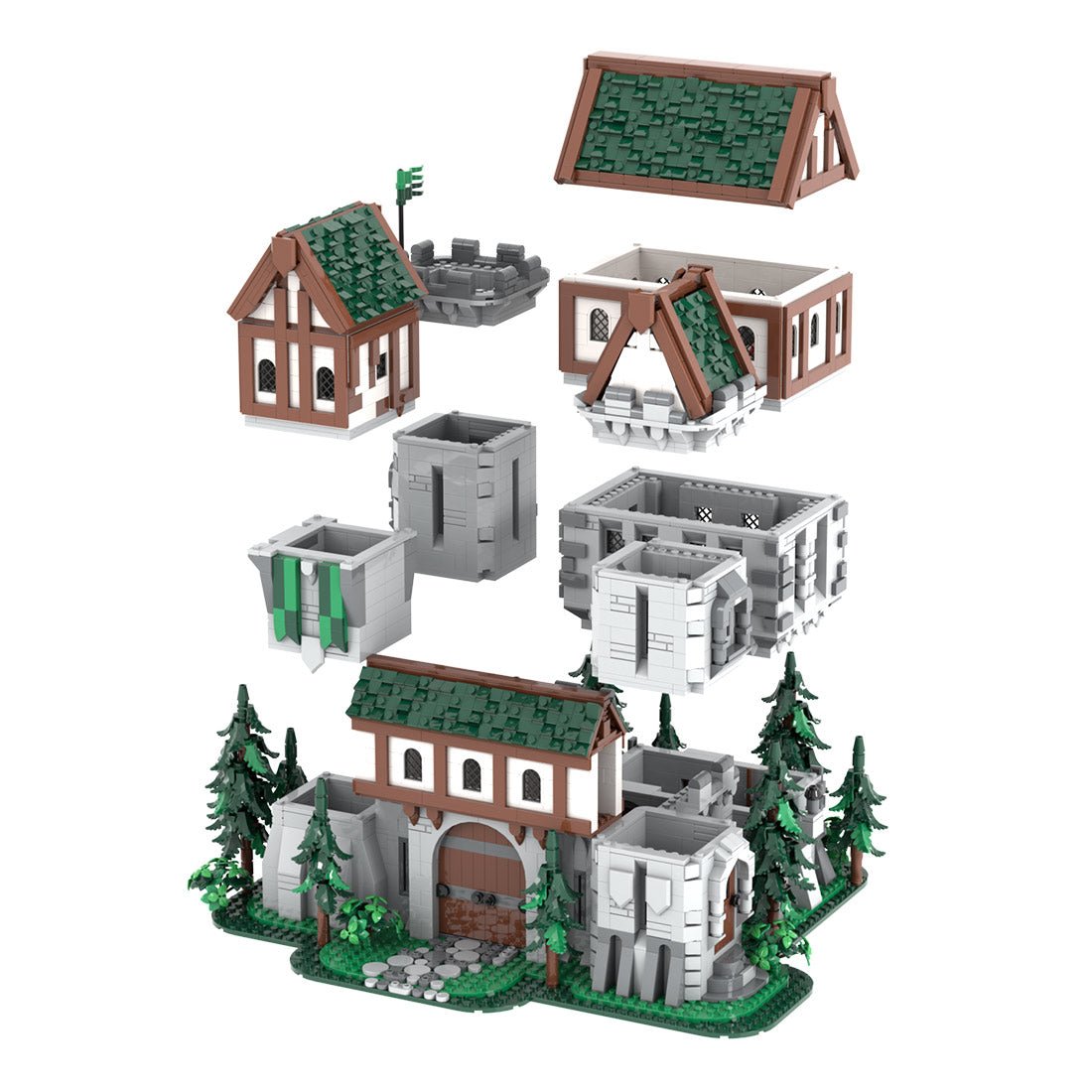 MOC-241818 Green Dragon Knights' Castle Klemmbausteine-LesDiy-Klemmbausteine