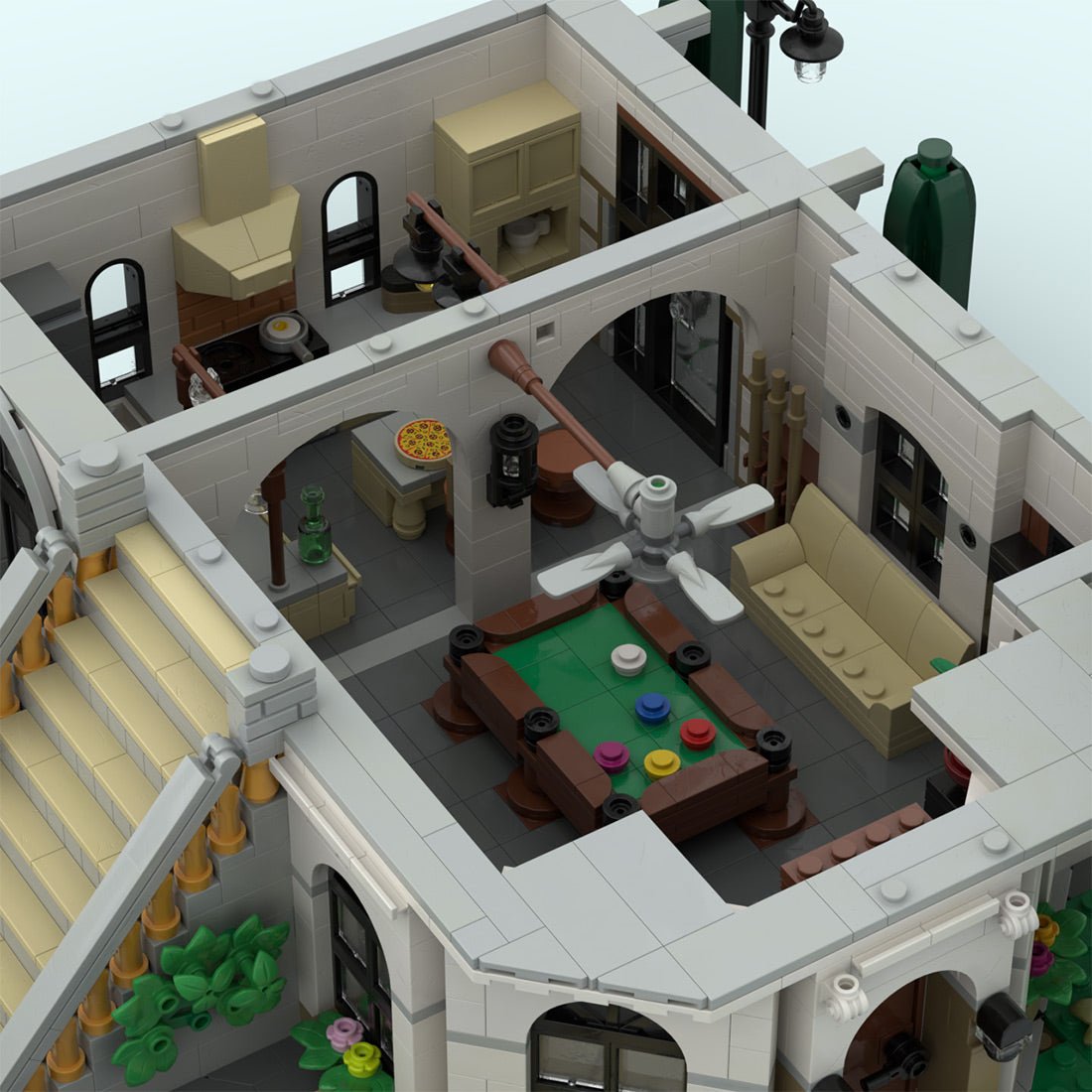 MOC - 245814 Riviera Courtyard Manor Klemmbausteine - LesDiy - Klemmbausteine