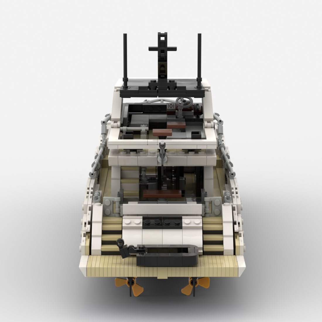 MOC-256391 Luxury Flybridge Yacht Klemmbausteine-LesDiy-Klemmbausteine