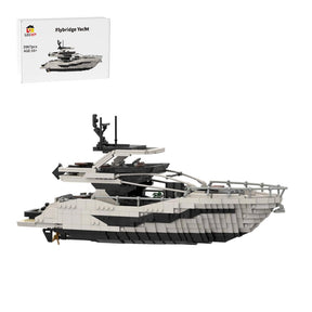 MOC-256391 Luxury Flybridge Yacht Klemmbausteine-LesDiy-Klemmbausteine