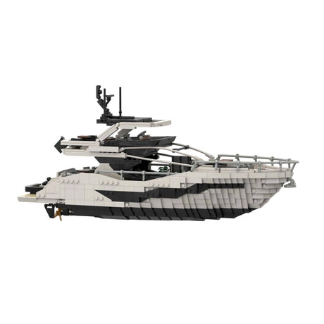 MOC-256391 Luxury Flybridge Yacht Klemmbausteine-LesDiy-Klemmbausteine
