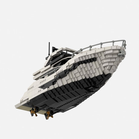 MOC-256391 Luxury Flybridge Yacht Klemmbausteine-LesDiy-Klemmbausteine