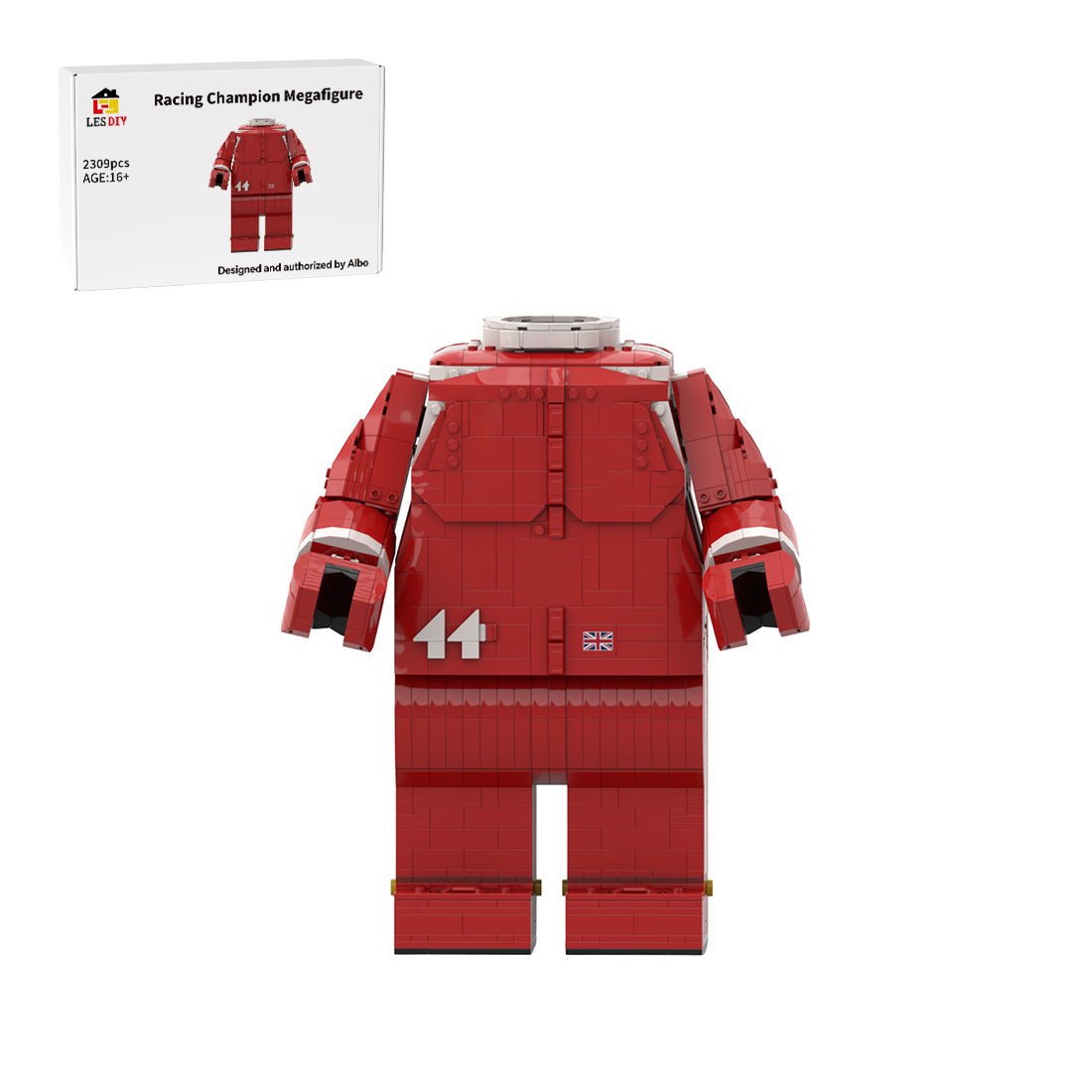 MOC-271647 Lewis Hamilton Megafigure (fits the official Lego helmet) Klemmbausteine-LesDiy-Klemmbausteine