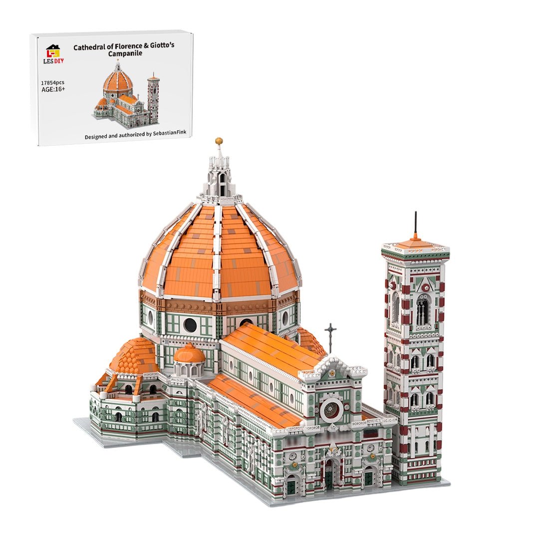 MOC-276083 Kathedrale von Florenz & Giottos Campanile Klemmbausteine-LesDiy-Klemmbausteine
