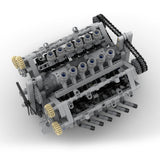 MOC - 40128 V12 - Motor mit Getriebe Klemmbausteine - LesDiy - Klemmbausteine