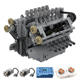 MOC - 40128 V12 - Motor mit Getriebe Klemmbausteine - LesDiy - Klemmbausteine
