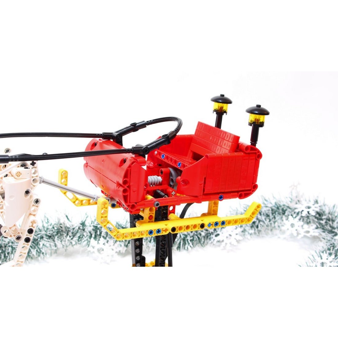 MOC-4121 Weihnachtlicher Weihnachtsmannschlitten Klemmbausteine-LesDiy-Klemmbausteine