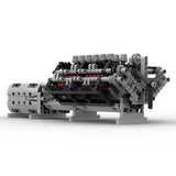 MOC - 43833 V12 - Motor mit Getriebe Mk2 Klemmbausteine - LesDiy - Klemmbausteine
