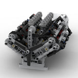 MOC - 43833 V12 - Motor mit Getriebe Mk2 Klemmbausteine - LesDiy - Klemmbausteine