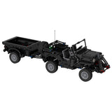 MOC - 44695 Militär - Geländewagen - Anhängermodell Militärversion - LesDiy - Klemmbausteine