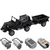MOC - 44695 Militär - Geländewagen - Anhängermodell Militärversion - LesDiy - Klemmbausteine