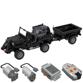 MOC - 44695 Militär - Geländewagen - Anhängermodell Militärversion - LesDiy - Klemmbausteine