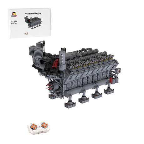 MOC - 73232 V16 - Dieselmotor Klemmbausteine - LesDiy - Klemmbausteine