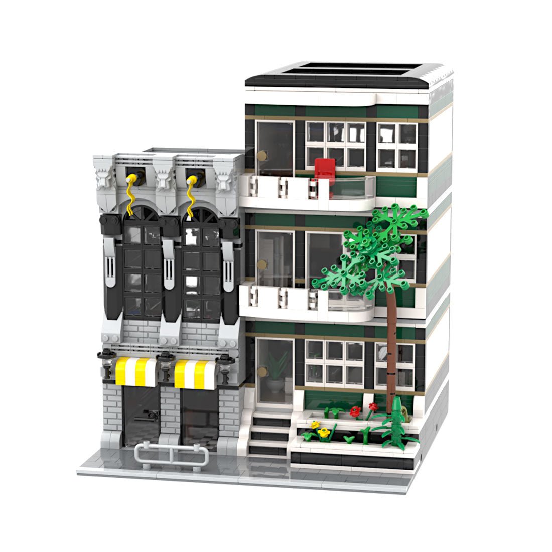 MOC - 88864 Bar & Residential House Klemmbausteine - LesDiy - Klemmbausteine