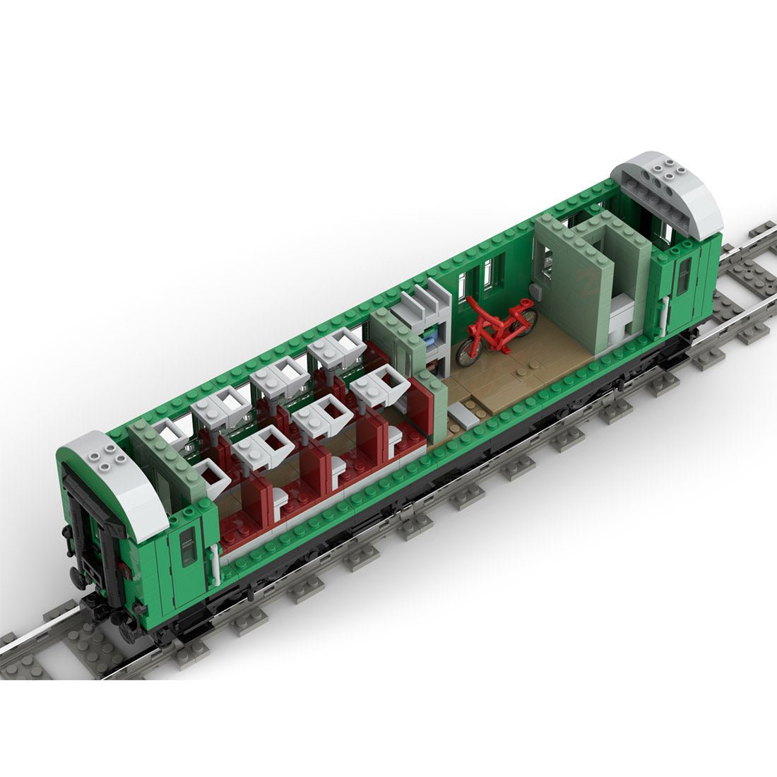 MOC - 97676 “Reko” Coaches 4 - axle of the Deutsche Reichsbahn Klemmbausteine - LesDiy - Klemmbausteine