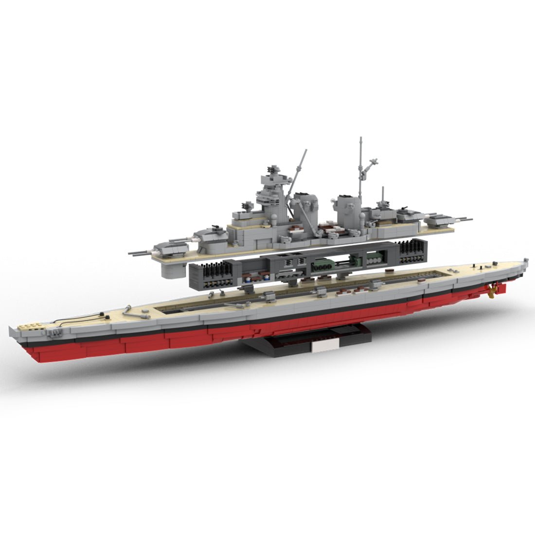 MOC Friedrich der Große Militärisches Seeschlachtschiff klemmbausteine - Scale 1:300 - LesDiy - Klemmbausteine