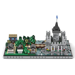 MOC Microscale Castle Village Diorama - LesDiy - Klemmbausteine