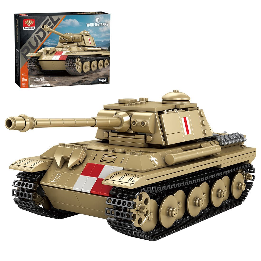 Mocsage 1/23 Scale Premium Medium Tank Klemmbausteine - LesDiy - Klemmbausteine