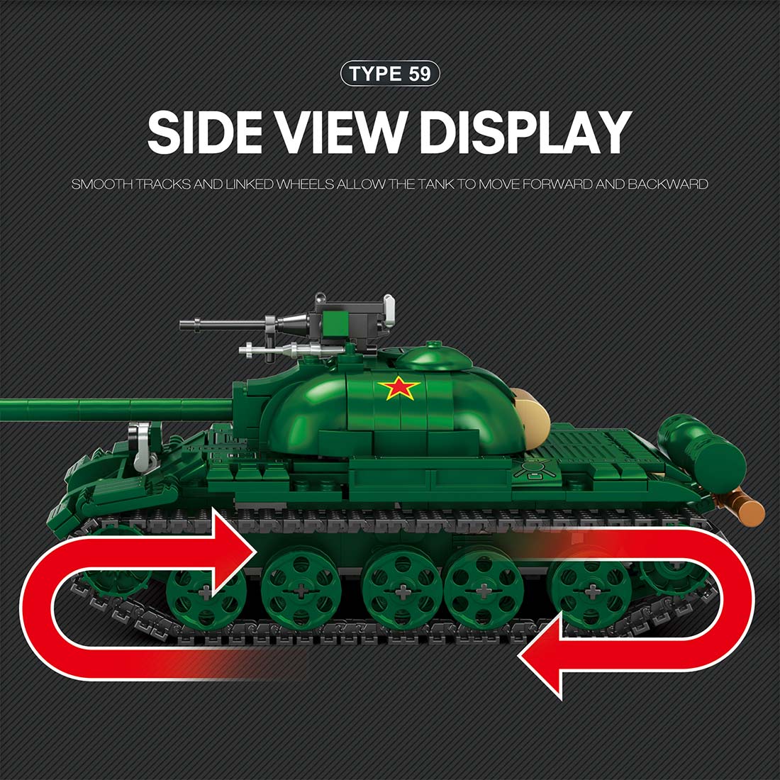 Mocsage 1/30 Scale Type 59 Tank Klemmbausteine - LesDiy - Klemmbausteine