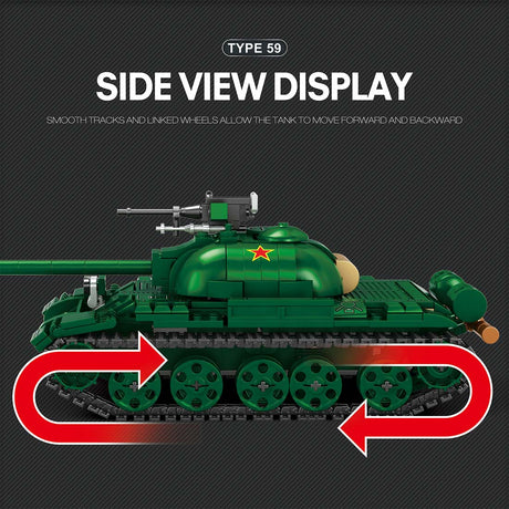 Mocsage 1/30 Scale Type 59 Tank Klemmbausteine - LesDiy - Klemmbausteine