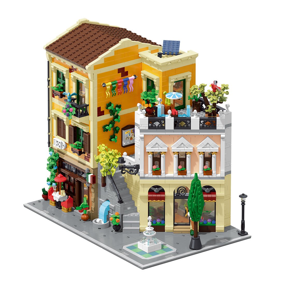 Mocsage Lighted Roman Corner Shop Klemmbausteine - LesDiy - Klemmbausteine