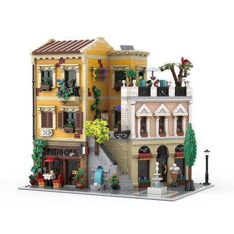 Mocsage Lighted Roman Corner Shop Klemmbausteine - LesDiy - Klemmbausteine