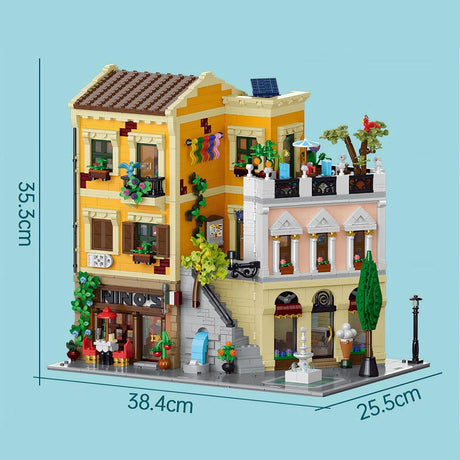Mocsage Lighted Roman Corner Shop Klemmbausteine - LesDiy - Klemmbausteine
