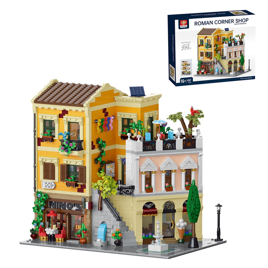 Mocsage Lighted Roman Corner Shop Klemmbausteine - LesDiy - Klemmbausteine