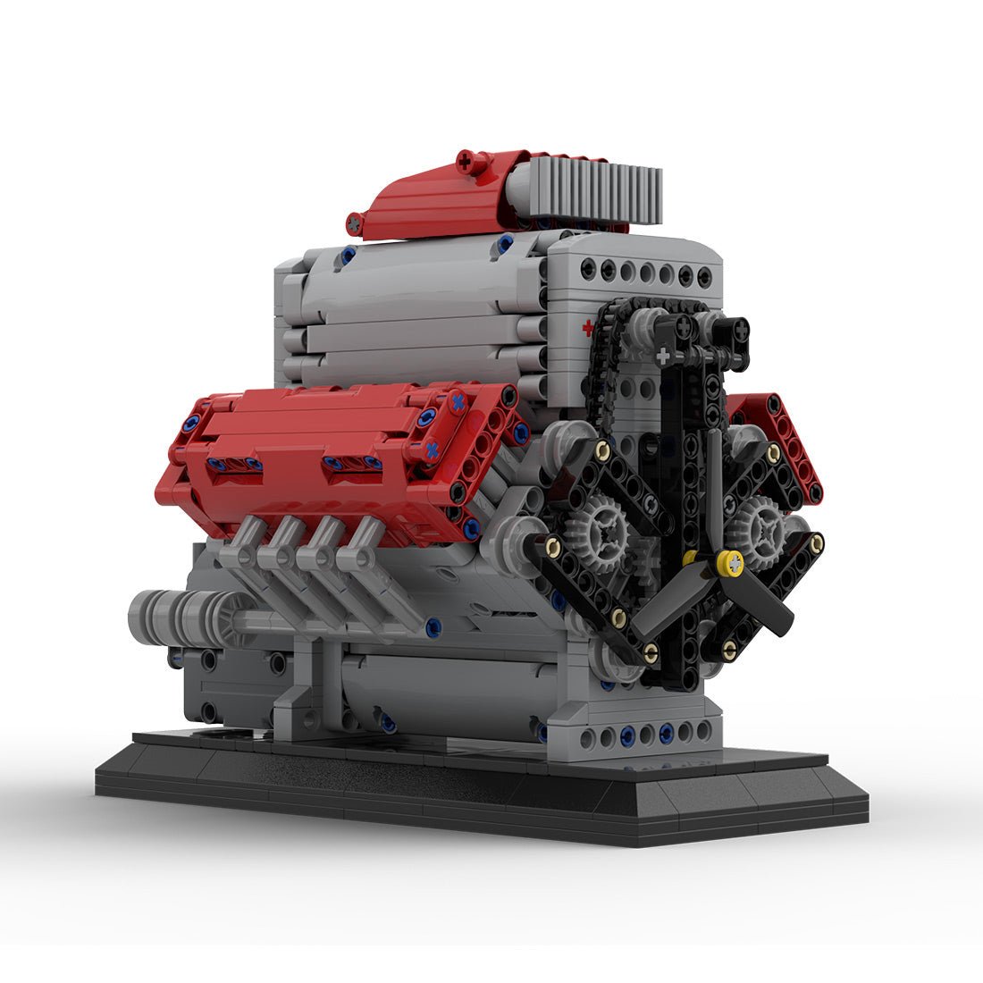 Mocsage MOC - 171732 Crossplane V8 Engine with Supercharger & removable Cover Klemmbausteine - LesDiy - Klemmbausteine