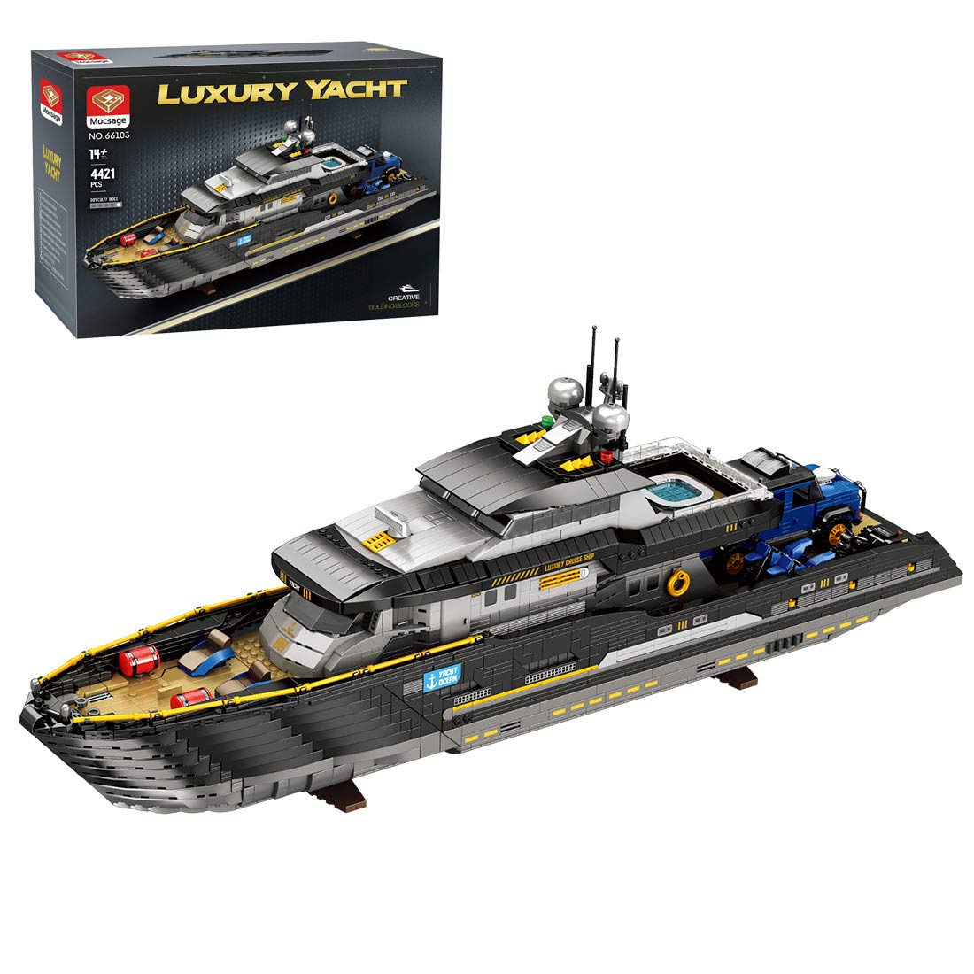 Mocsage MOC - 185307 1/30 Scale Luxury Super - yacht Klemmbausteine - LesDiy - Klemmbausteine