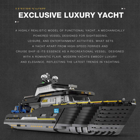 Mocsage MOC - 185307 1/30 Scale Luxury Super - yacht Klemmbausteine - LesDiy - Klemmbausteine