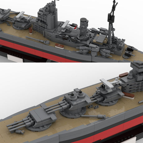 Schlachtschiff Rodney im Maßstab 1:300 aus dem britischen Militär des Zweiten Weltkriegs Klemmbausteine - LesDiy - Klemmbausteine