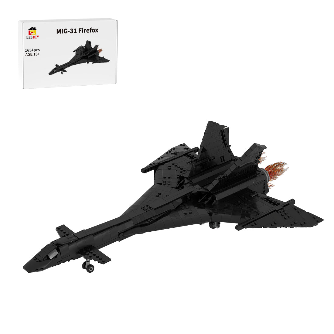 Soviet Supersonic Fighter - Interceptor MIG - 31 Firefox Klemmbausteine - LesDiy - Klemmbausteine