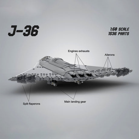 Triple Engine J - 36 Fighter Aircraft Klemmbausteine - LesDiy - Klemmbausteine
