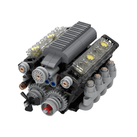 V8 - Motor mit Gearbox Tech Engine Klemmbausteine - LesDiy - Klemmbausteine