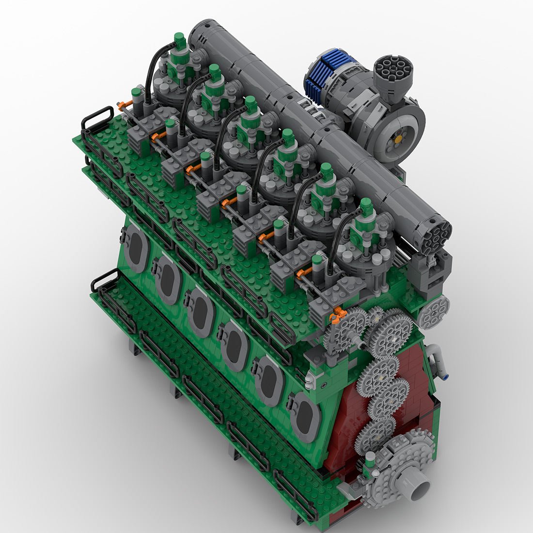 Zweitakt - Hubkolben - Dieselmotor - Schiffsmotor Klemmbausteine - LesDiy - Klemmbausteine